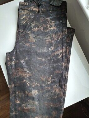 Liverpool Jeans Company Black with Brown Metallic Wash Leggings